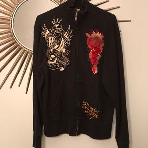 Ed hardy large black jacket